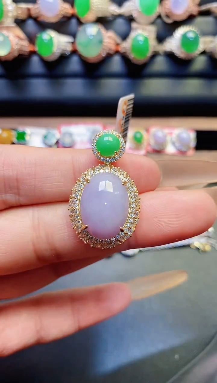 银S925镶嵌戒指翡翠天然