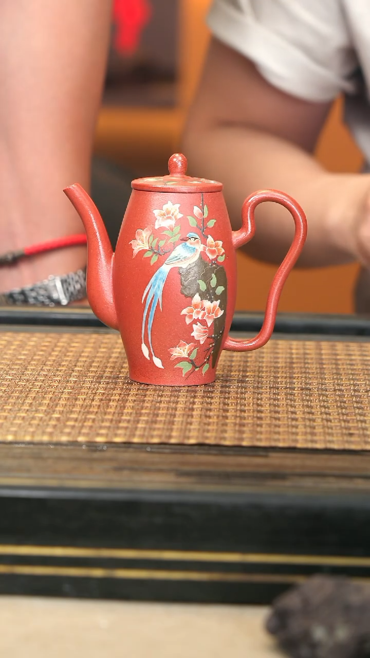 茶壶紫砂LJY89《花鸟·梅瓶》白泥柴烧