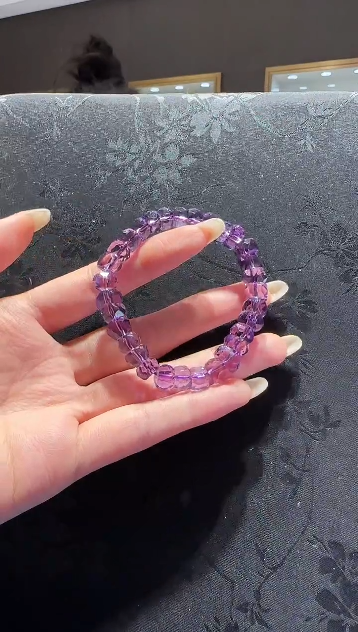 【闪购商品】紫晶手串未镶嵌紫水晶切面手串