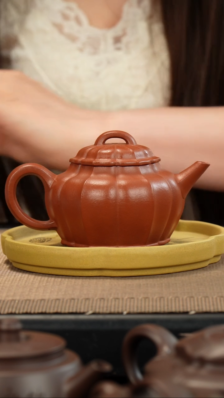 茶壶紫砂生砂朱泥筋纹风150