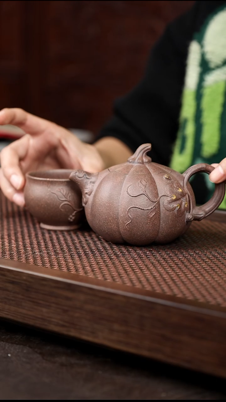 茶杯紫砂岩中泥大南瓜+报春杯