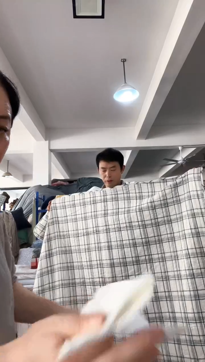 长绒棉A09 绿色格子140*200