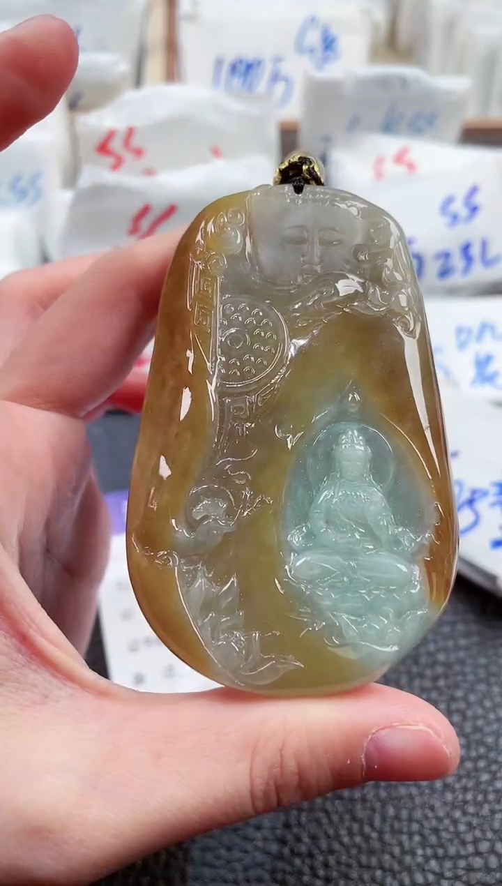 【闪购商品】翡翠颈饰未镶嵌00009404观音