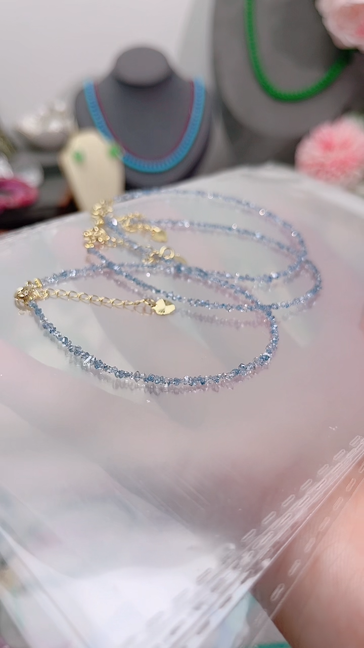 银S925镶嵌手链钻石蓝99