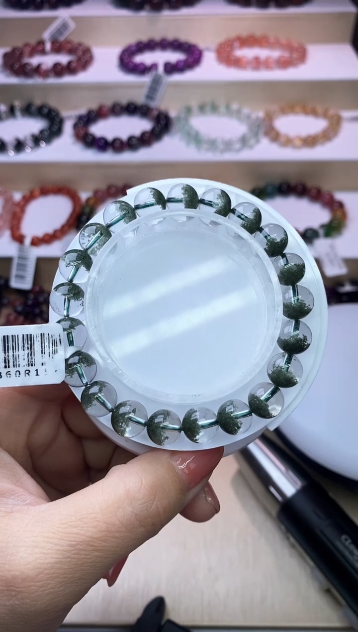 【闪购商品】水晶手链未镶嵌聚宝盆绿幽灵9m+