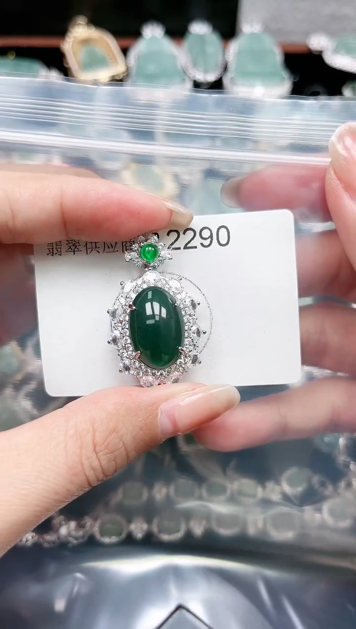 【闪购商品】翡翠颈饰未镶嵌赠皮绳2290