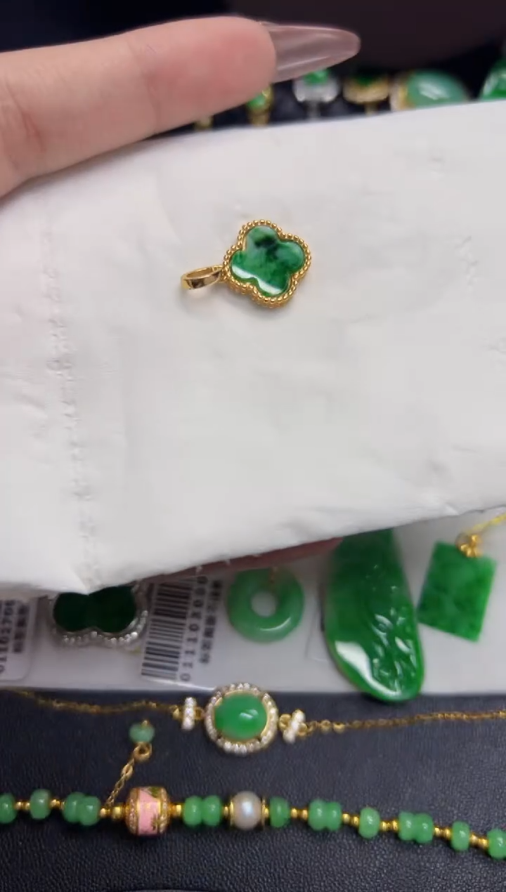 【闪购商品】翡翠颈饰银S925镶嵌Y缅料A货/多样性发货/一件