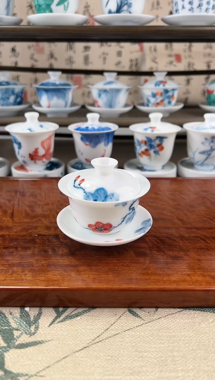 全品山茶花80ml三才盖碗