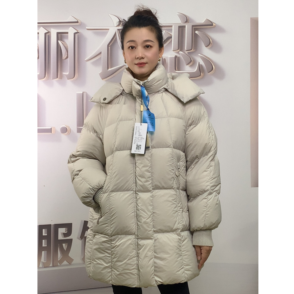 【丽姐专属】90白鸭绒轻奢高级感新款加厚保暖时尚中长款羽绒服5035