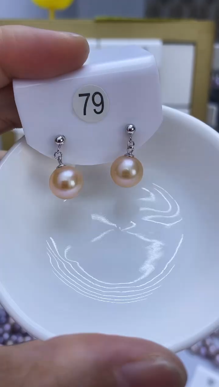 银S925镶嵌耳饰淡水珍珠79