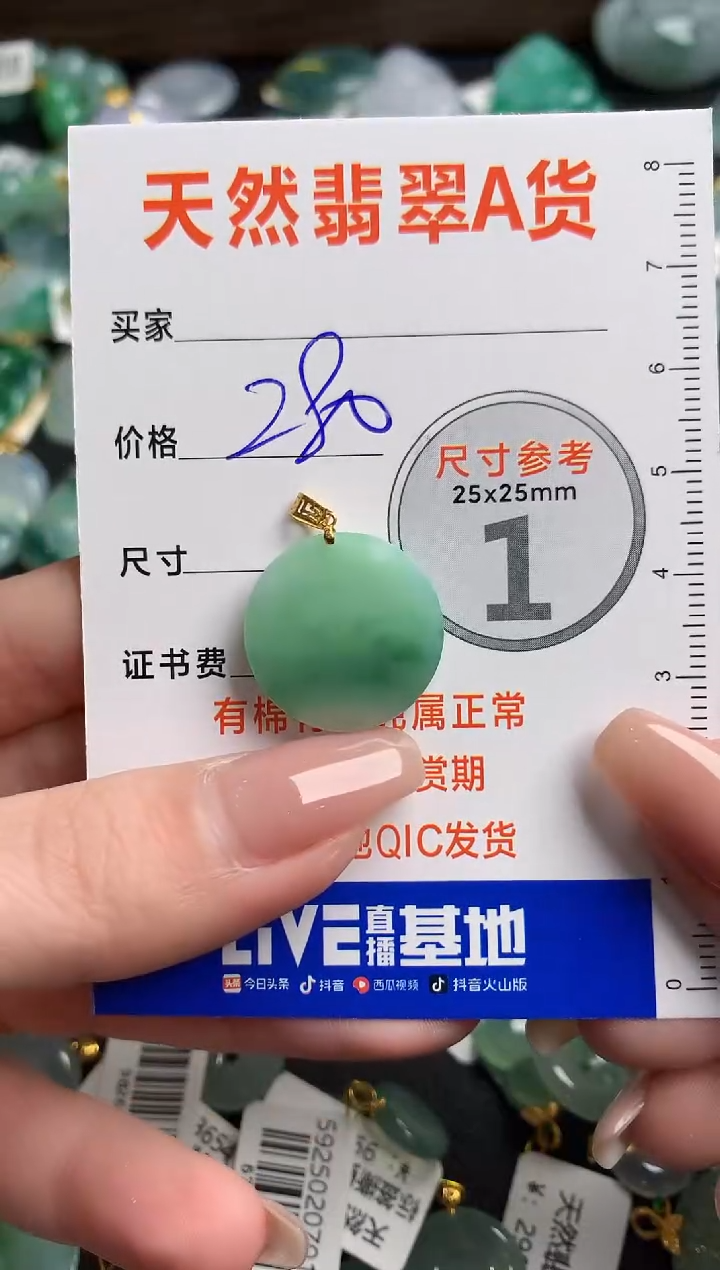 【闪购商品】翡翠颈饰18K金镶嵌0950484725