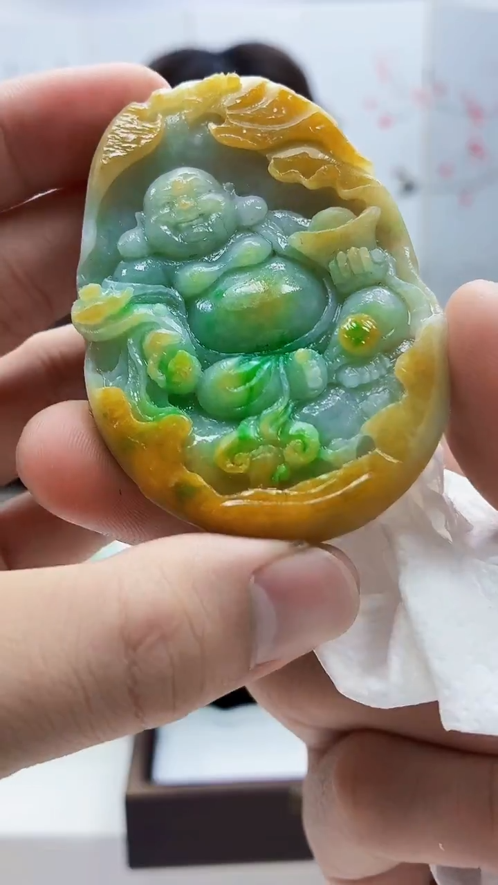 未镶嵌定制翡翠5145bb-毛货挂件76