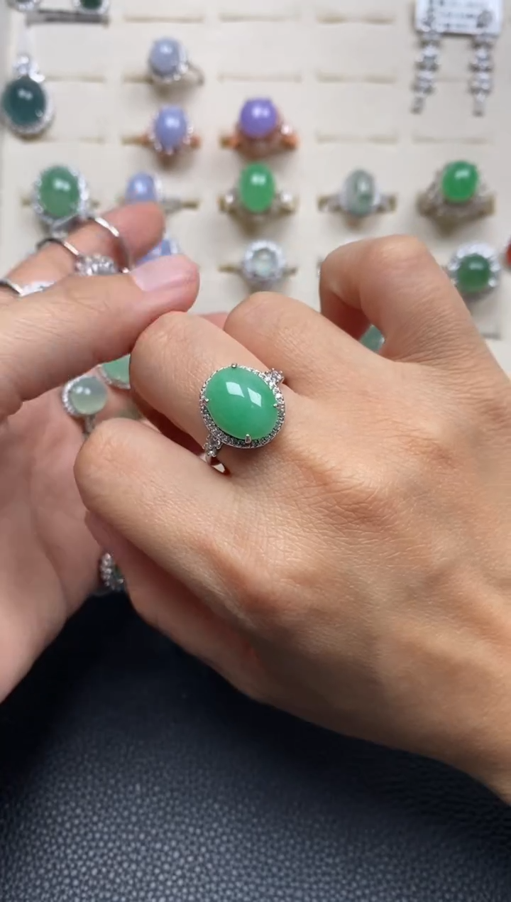 【闪购商品】翡翠戒指银S925镶嵌11111