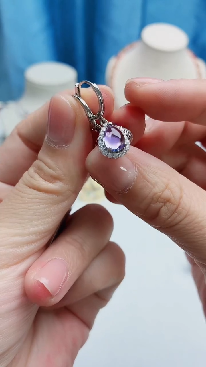 银S925镶嵌耳饰水晶1110ZB397产品一个（多样性）