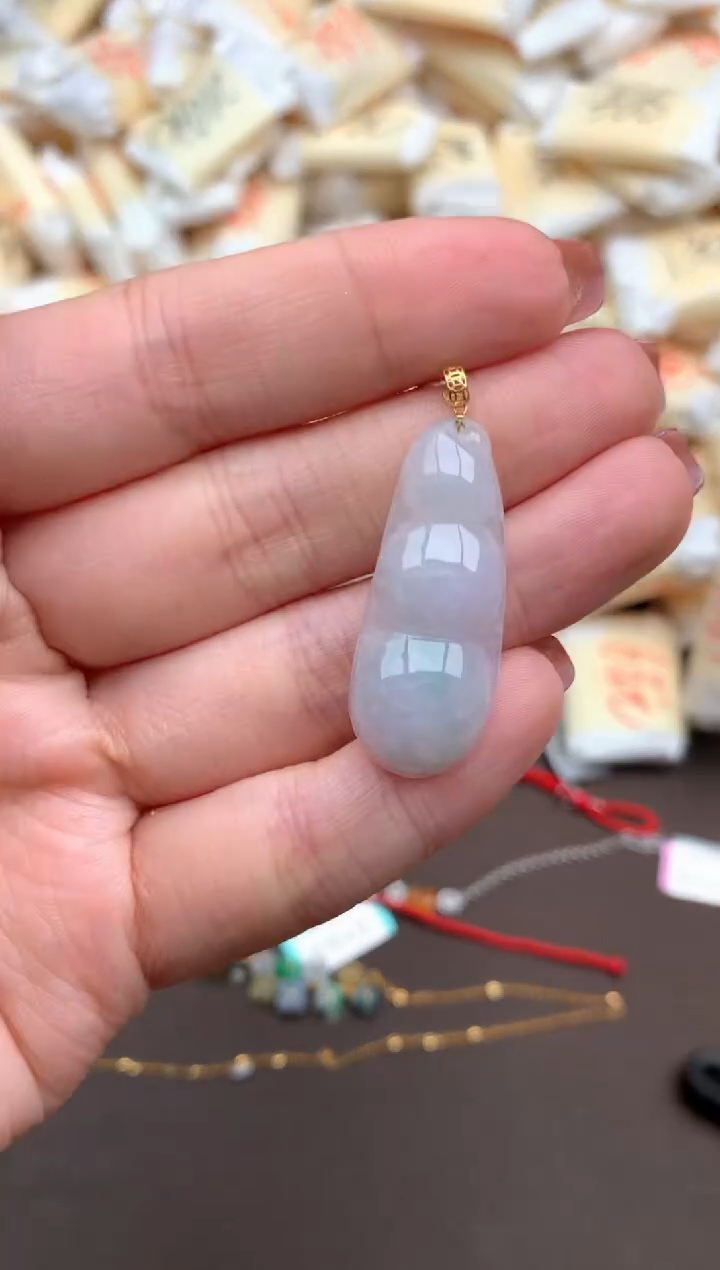 【闪购商品】翡翠挂件18K金镶嵌一