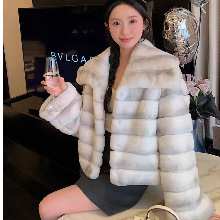 人造皮草 【5】主图于实物无关  仿貂毛皮草外套气质时尚百搭编制