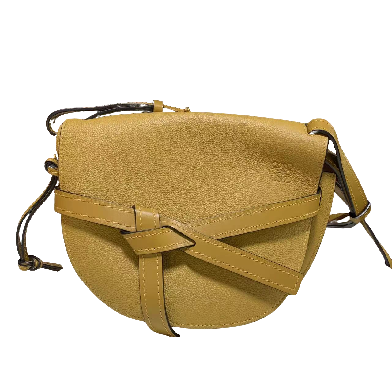 95新 LOEWE/罗意威 LOEWE/罗意威 黄色gate大号斜挎包jm4669