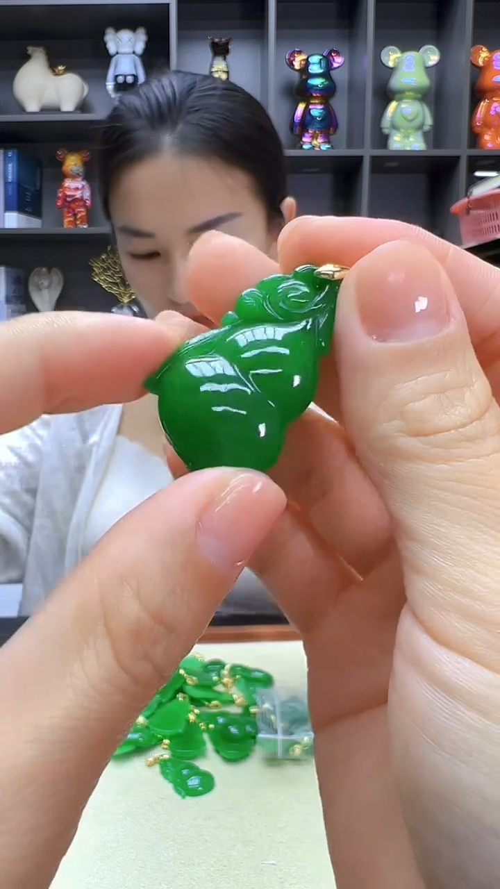 翡翠14K金镶嵌颈饰丹丹diy劲饰