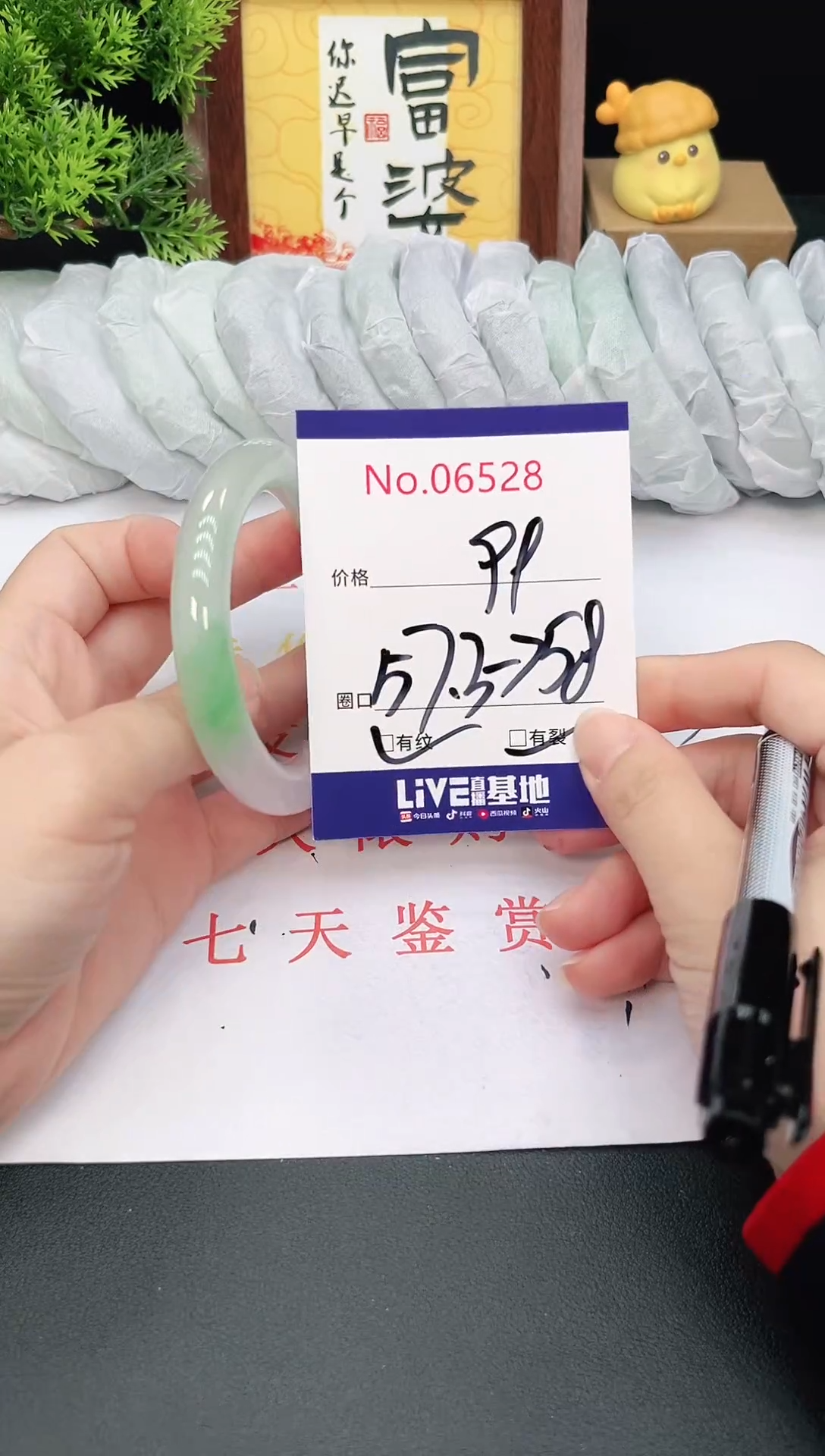 未镶嵌手镯翡翠6528