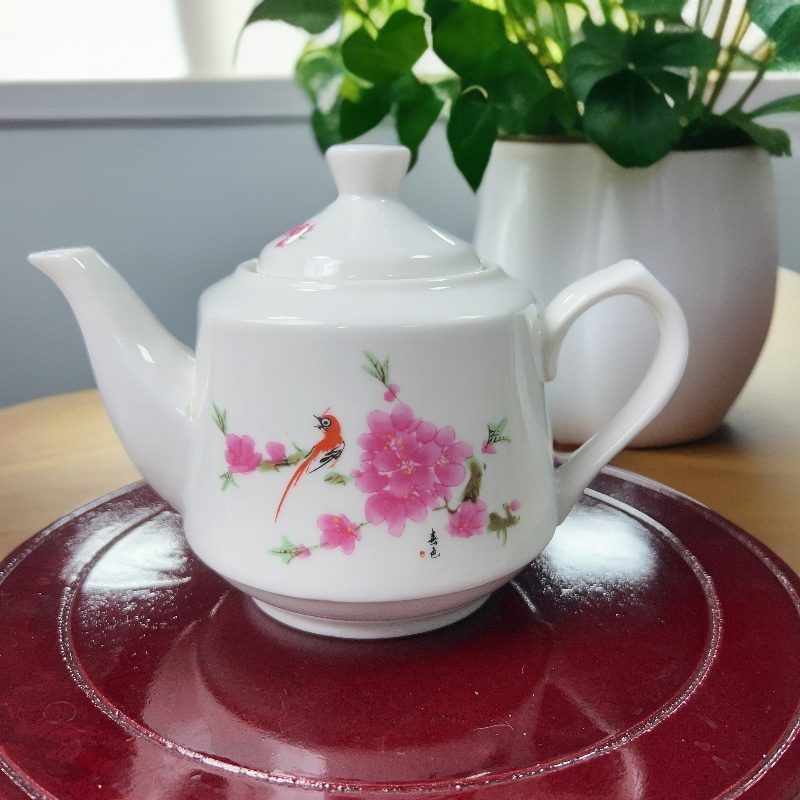 水点桃花方形小油壶