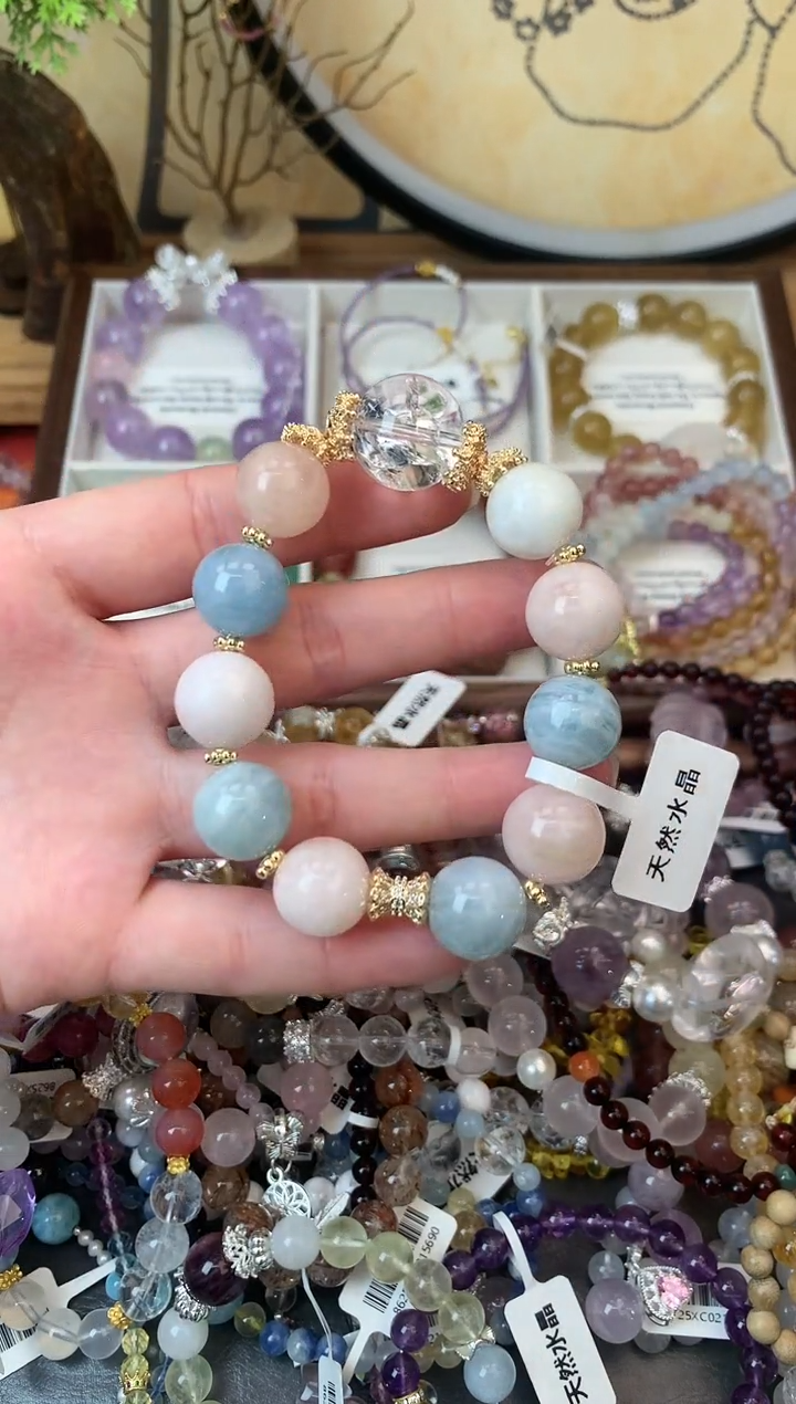 【闪购商品】绿柱石（摩根石）手链未镶嵌180