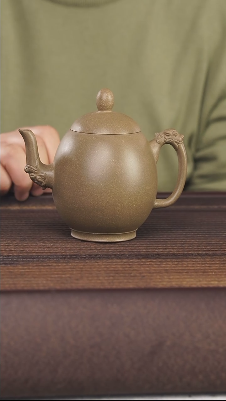 【闪购商品】紫砂茶壶240cc龙背青顾氏手工紫砂