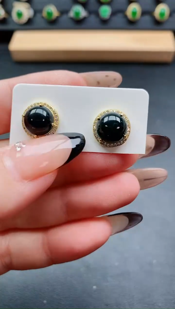 银S925镶嵌戒指翡翠1