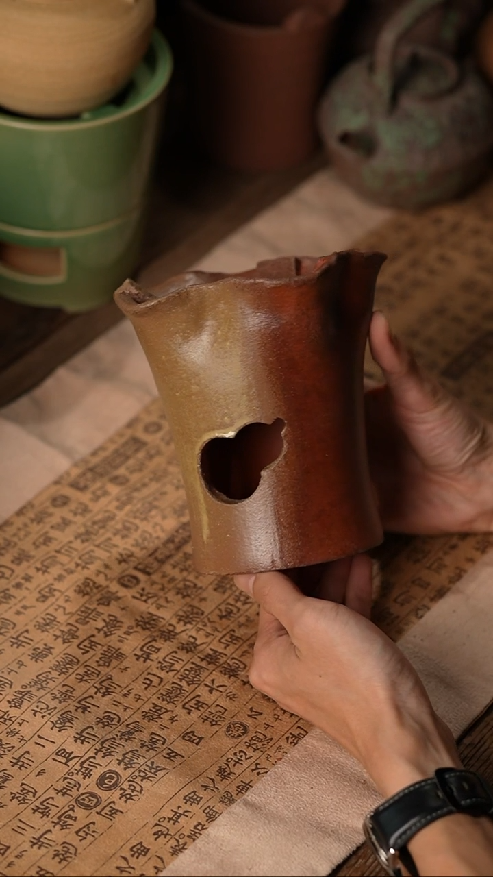 027窑变落灰收捏花葫芦开窗炭炉