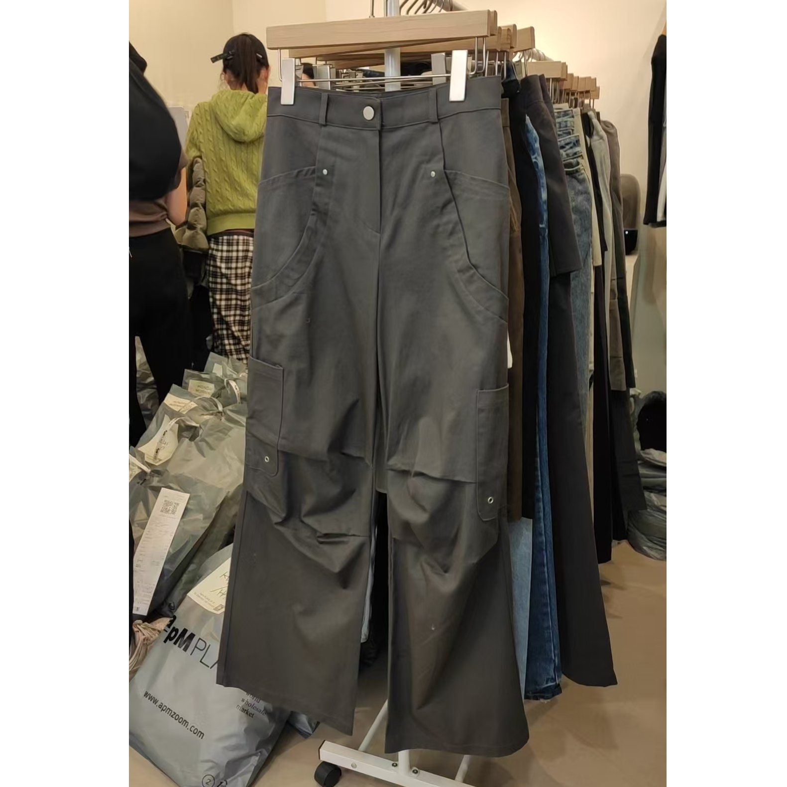 休闲裤-NO退换 接受再拍 Y-P-212 直筒工装裤秋冬