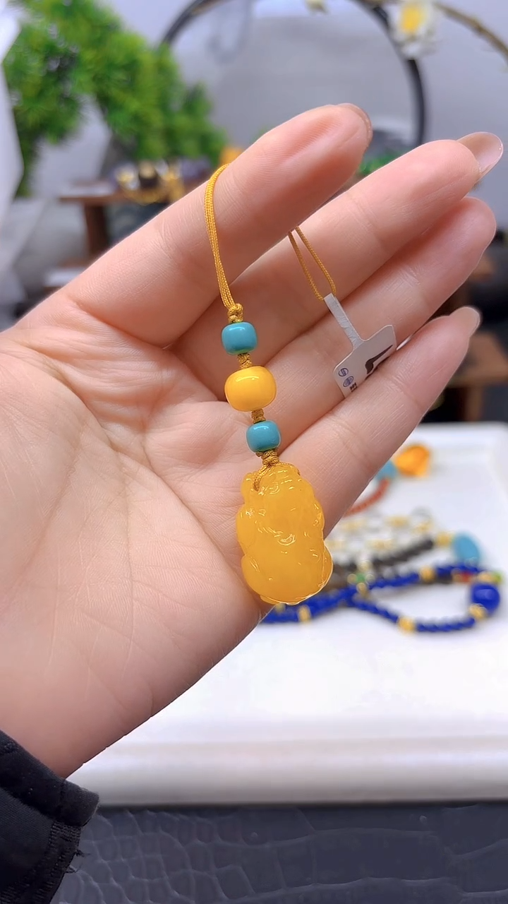 蜜蜡套链未镶嵌手机挂T67