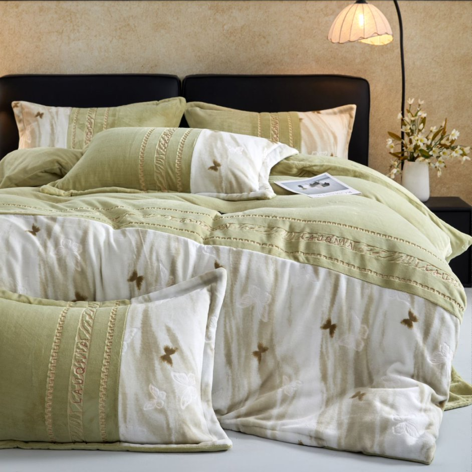 【不老的爷爷家居】XTY高克重时尚加厚太阳牛奶绒四件套zb繁花