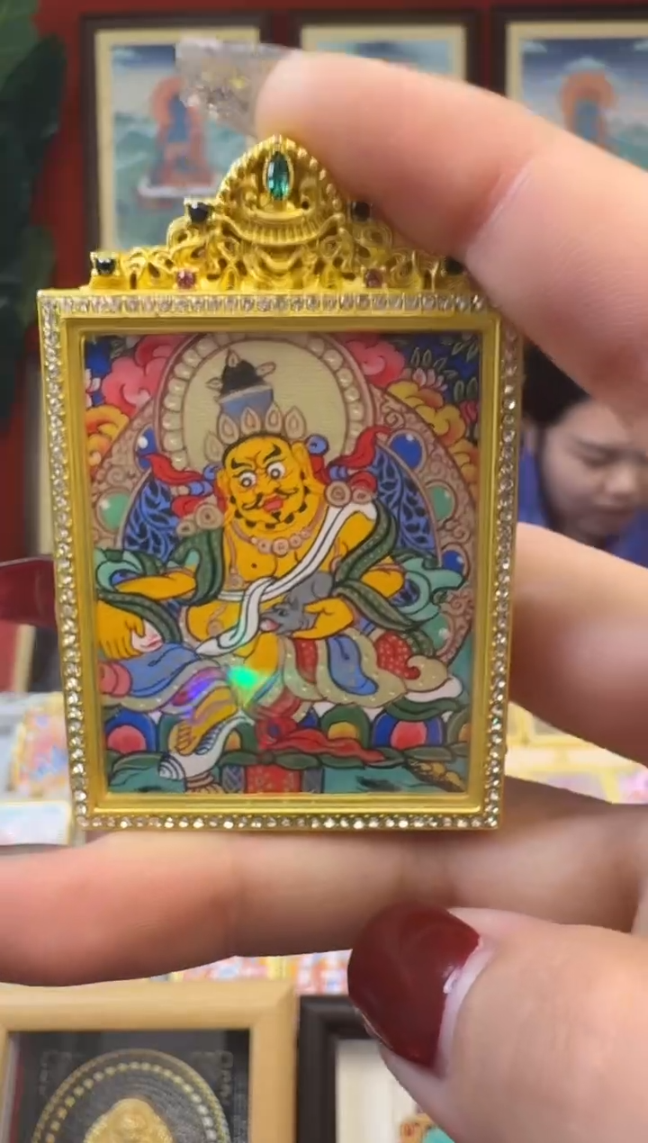 吊坠黄财神-热贡纯手绘