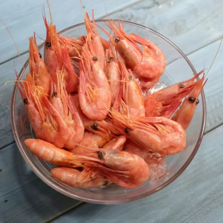 严选腹籽北极虾深海野生即食熟冻北极甜虾元宝虾籽虾有青黑头