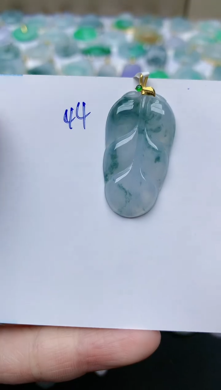 【闪购商品】翡翠颈饰18K金镶嵌天然翡翠A货    