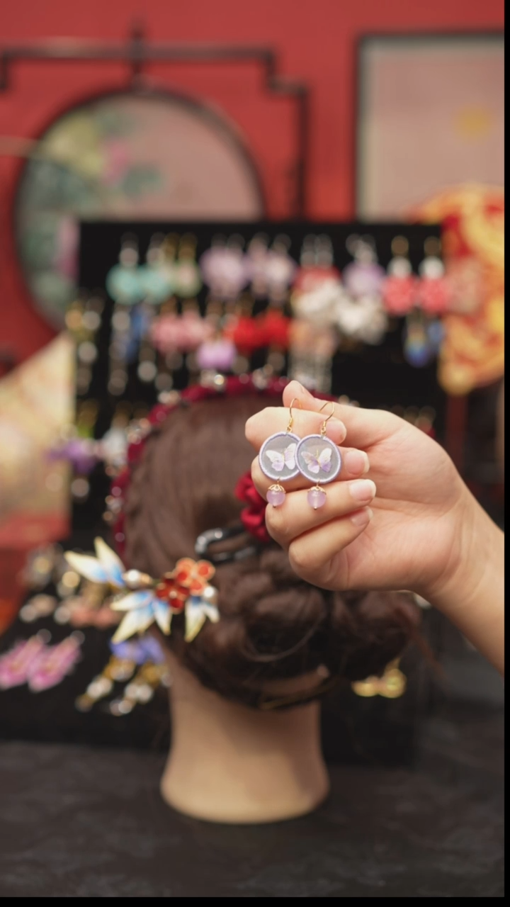 刺绣1**4非遗手工绒花饰品