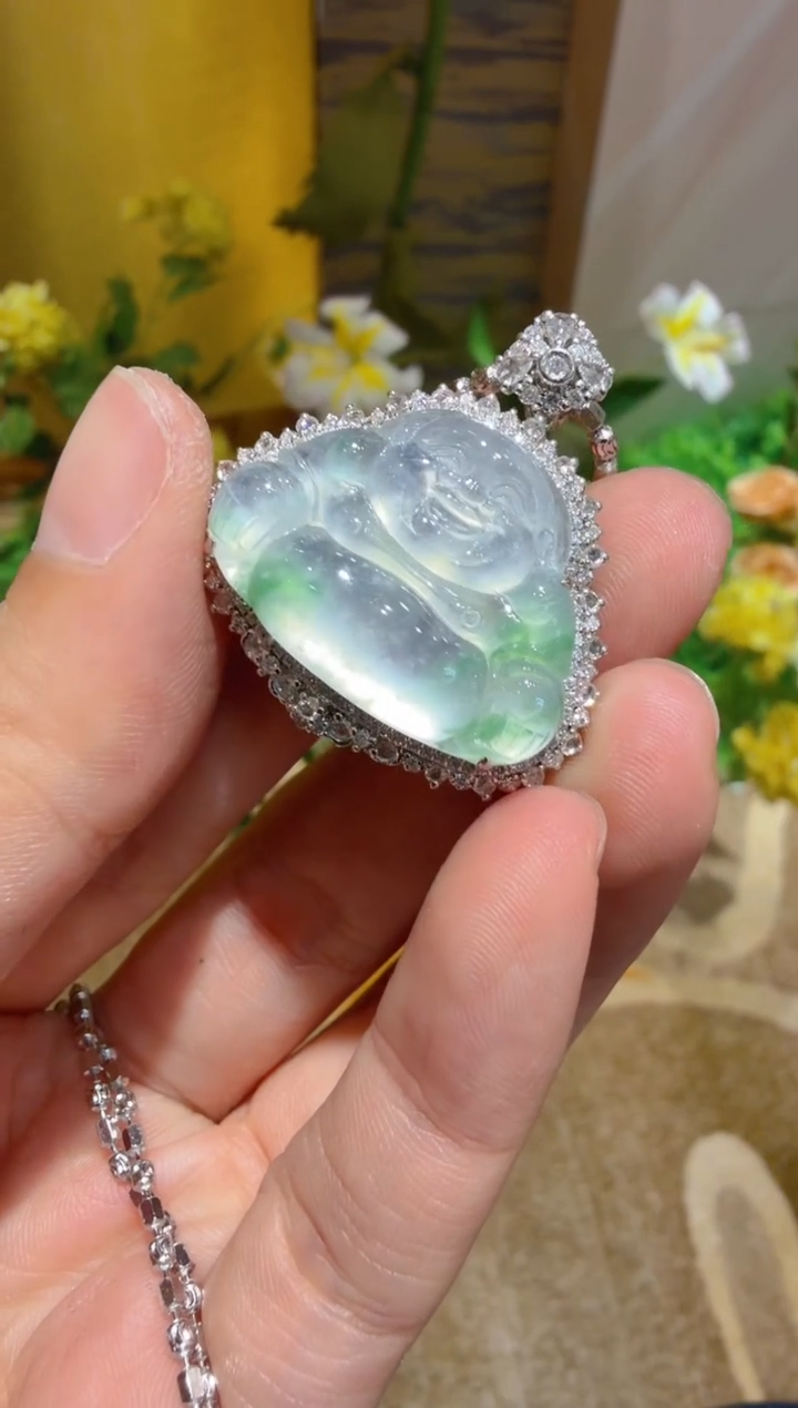 吊坠(不含链)18K金镶嵌翡翠多样性团购发一件