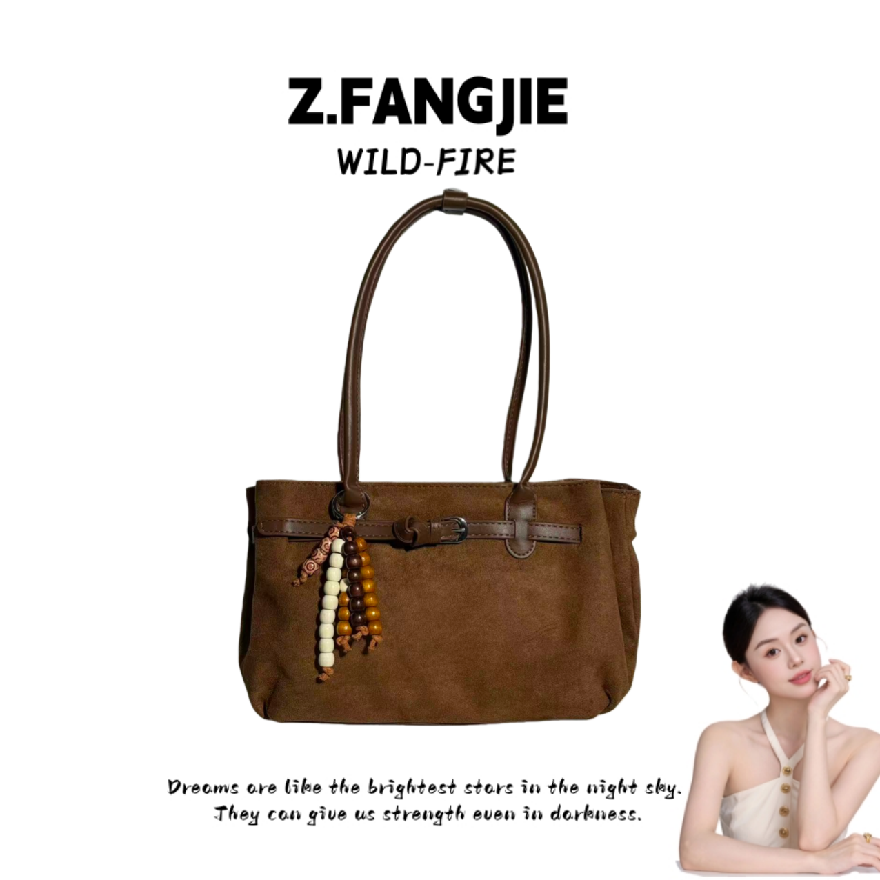 大容量麂皮绒手提保龄球包女2025新款秋冬单肩腋下包