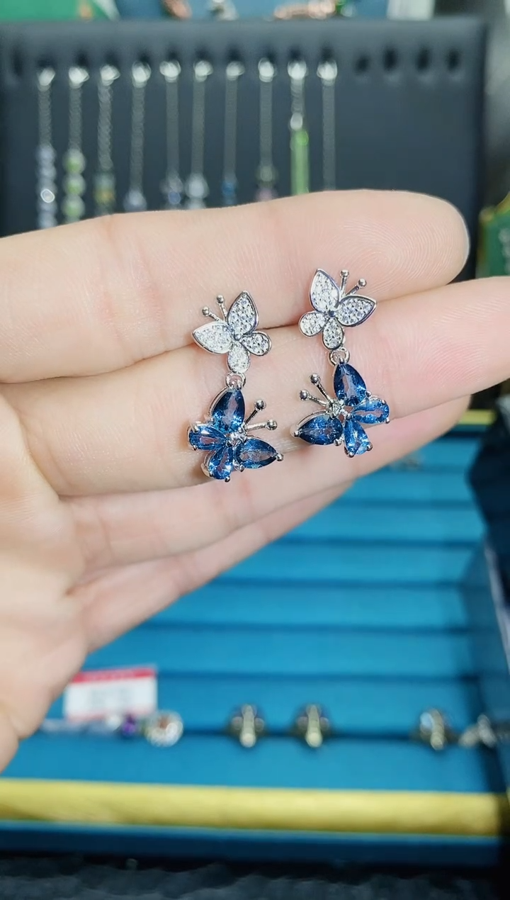 【闪购商品】托帕石耳饰银S925镶嵌1121