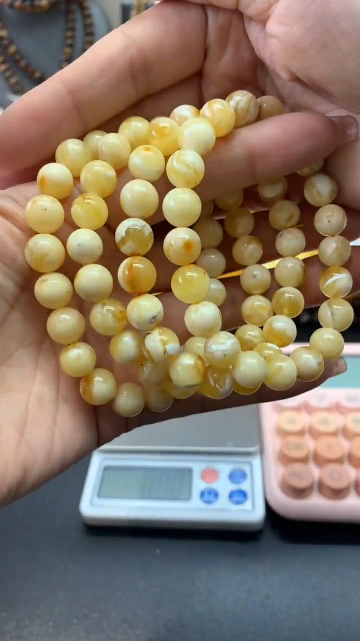 【闪购商品】琥珀珠宝奇石未镶嵌381多样性发其一瑕疵手串