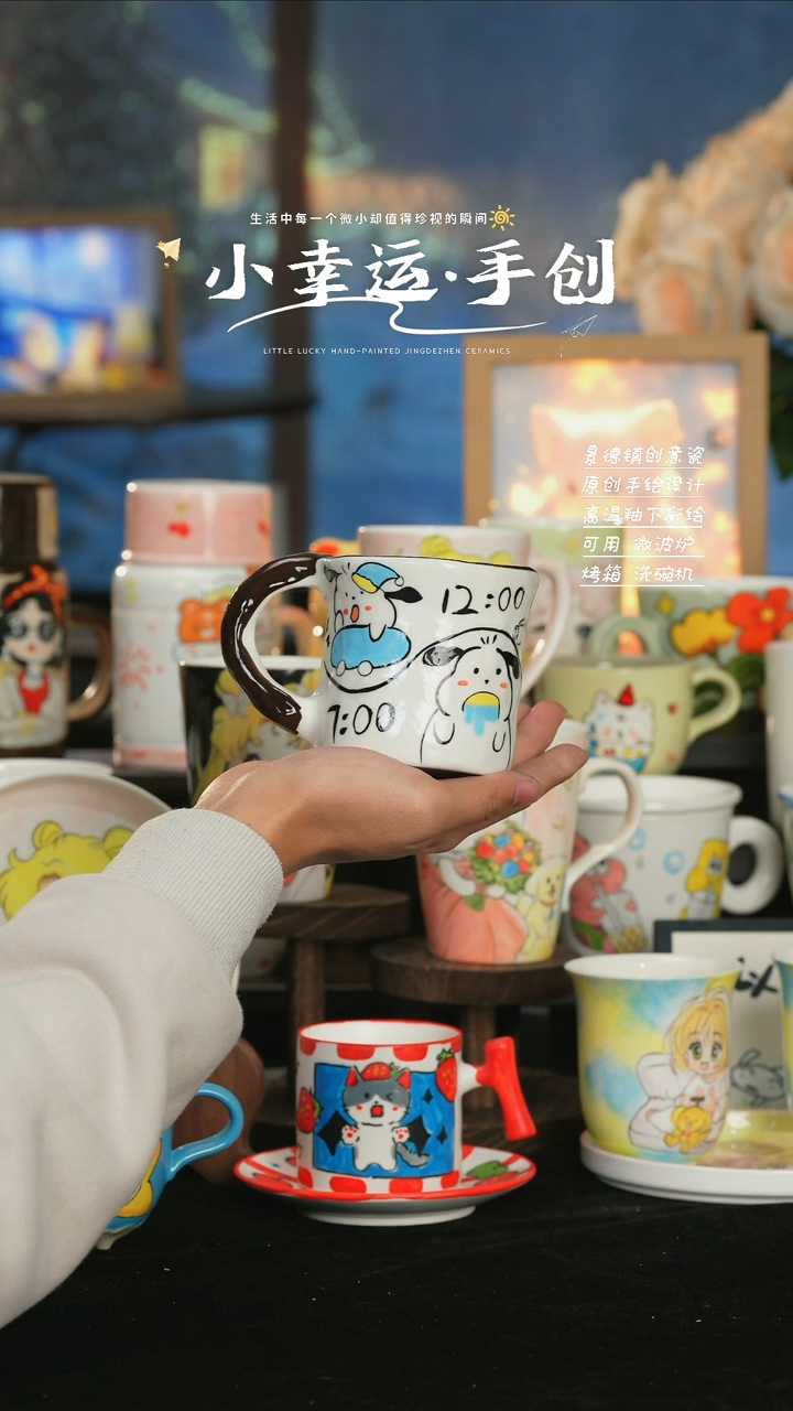 【闪购商品】小幸运纯手工手绘陶瓷