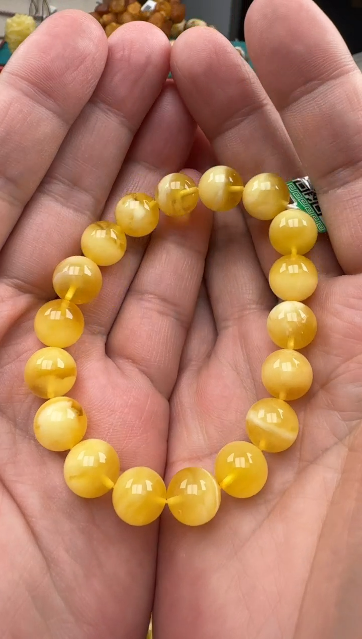 琥珀未镶嵌珠宝奇石10+妖花手串HZ088