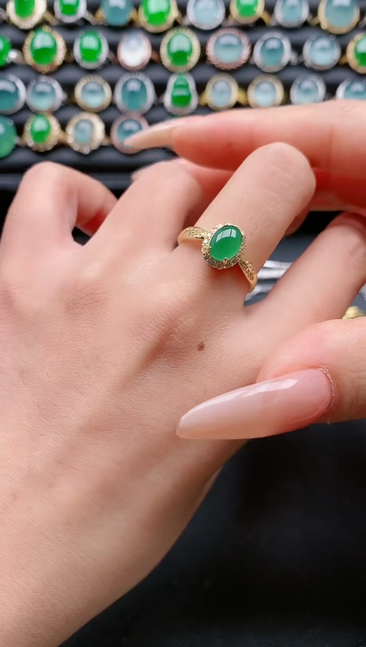 【闪购商品】翡翠戒指银S925镶嵌111111