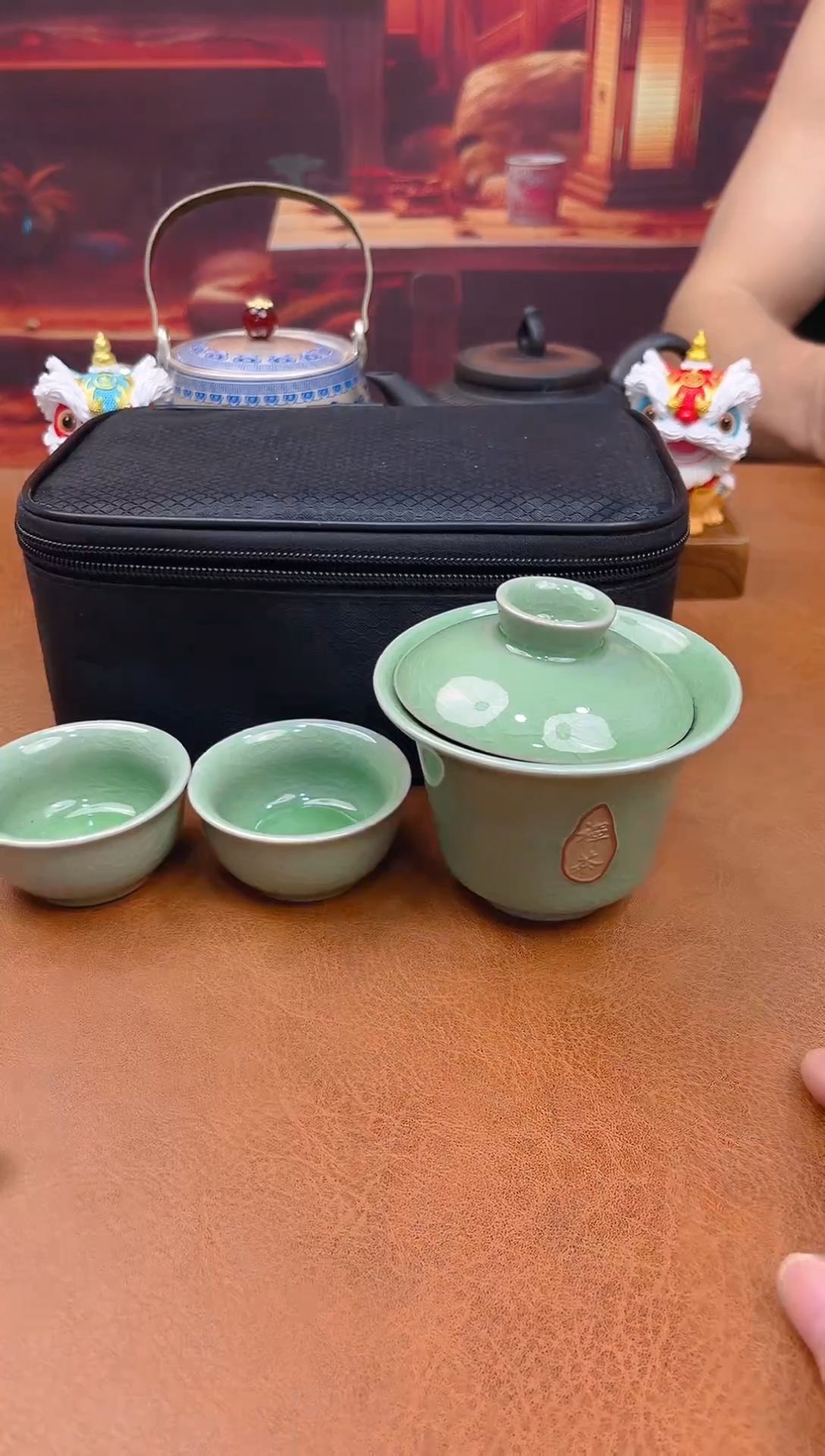 陶瓷茶具摆件旅行套组