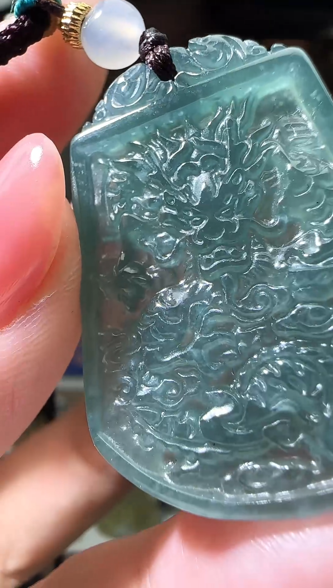 颈饰未镶嵌翡翠多样性发其一  龙牌   13.14