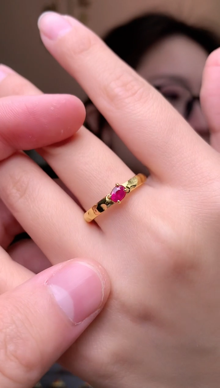 【闪购商品】红宝石戒指银S925镶嵌戒指