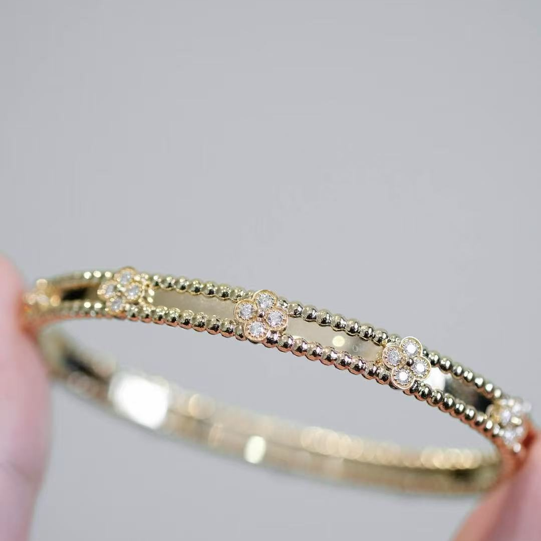 【CHERISH】18k  k黄万花筒手镯天然钻石（48小时鉴赏期）