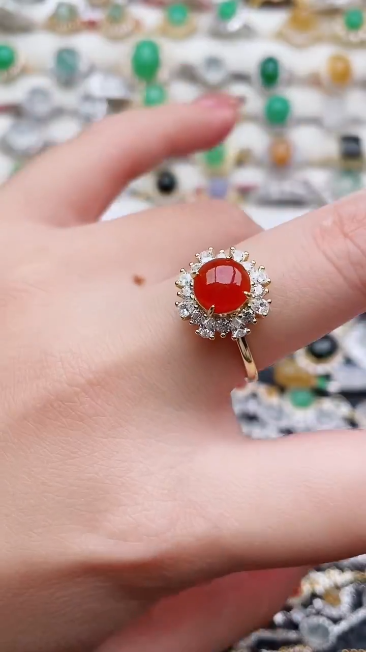 银S925镶嵌翡翠耳饰215