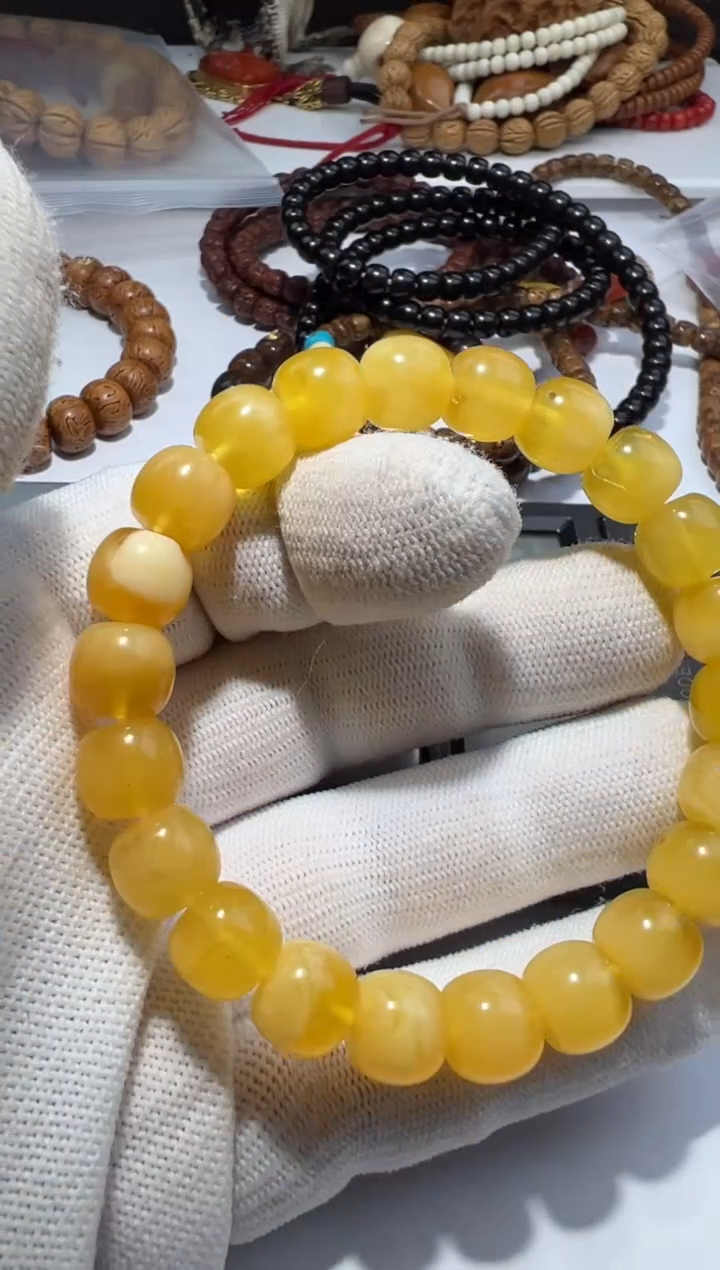 手串蜜蜡未镶嵌蜜蜡单圈手串