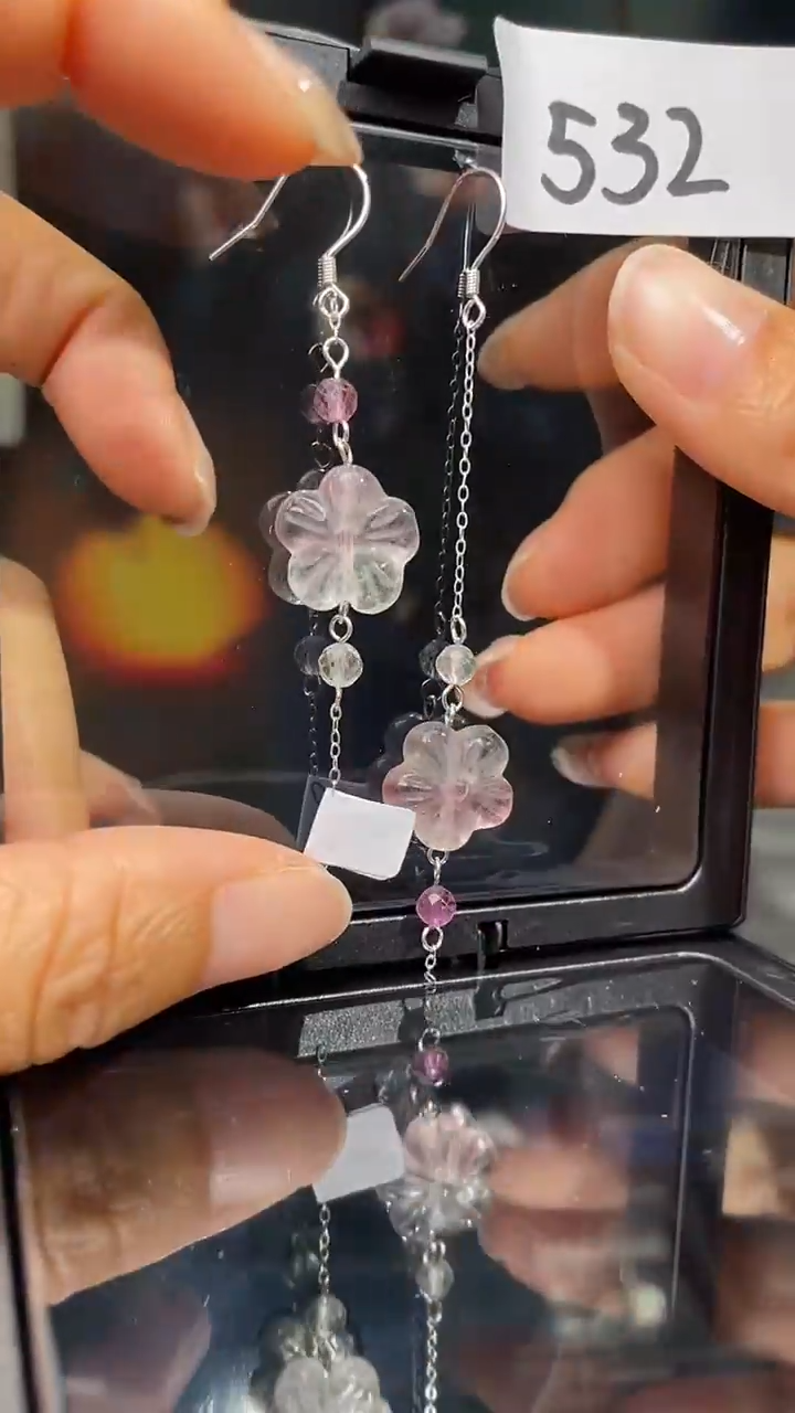 未镶嵌萤石耳饰喜欢拍