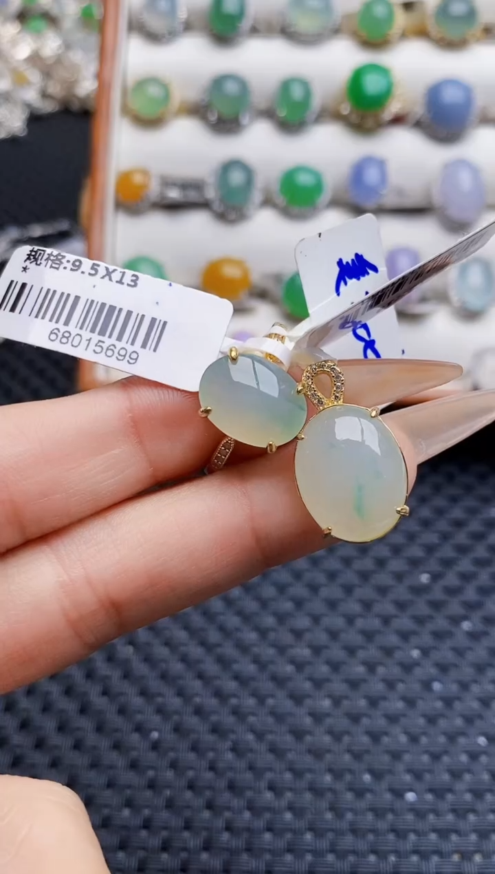 银S925镶嵌戒指翡翠3511